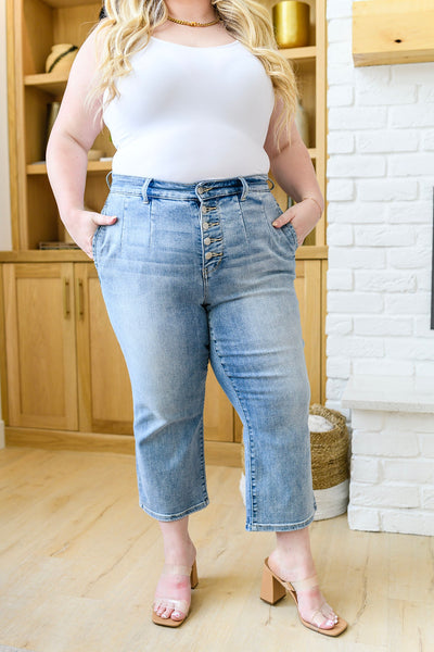 Brand Collab Mandy High Rise Vintage Wide Leg Crop Jeans