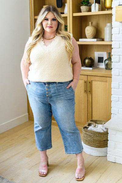 Brand Collab Mandy High Rise Vintage Wide Leg Crop Jeans