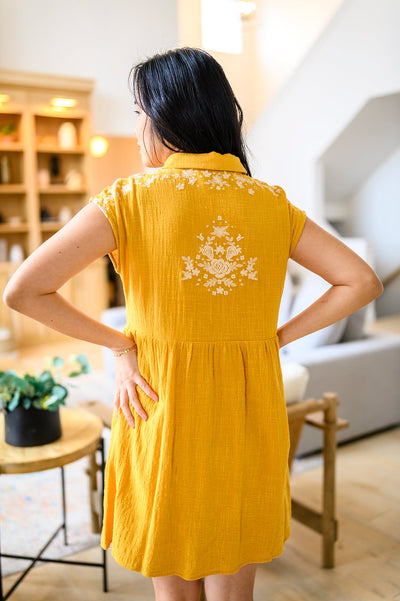 Brand Collab Marigold Embroidered Dress
