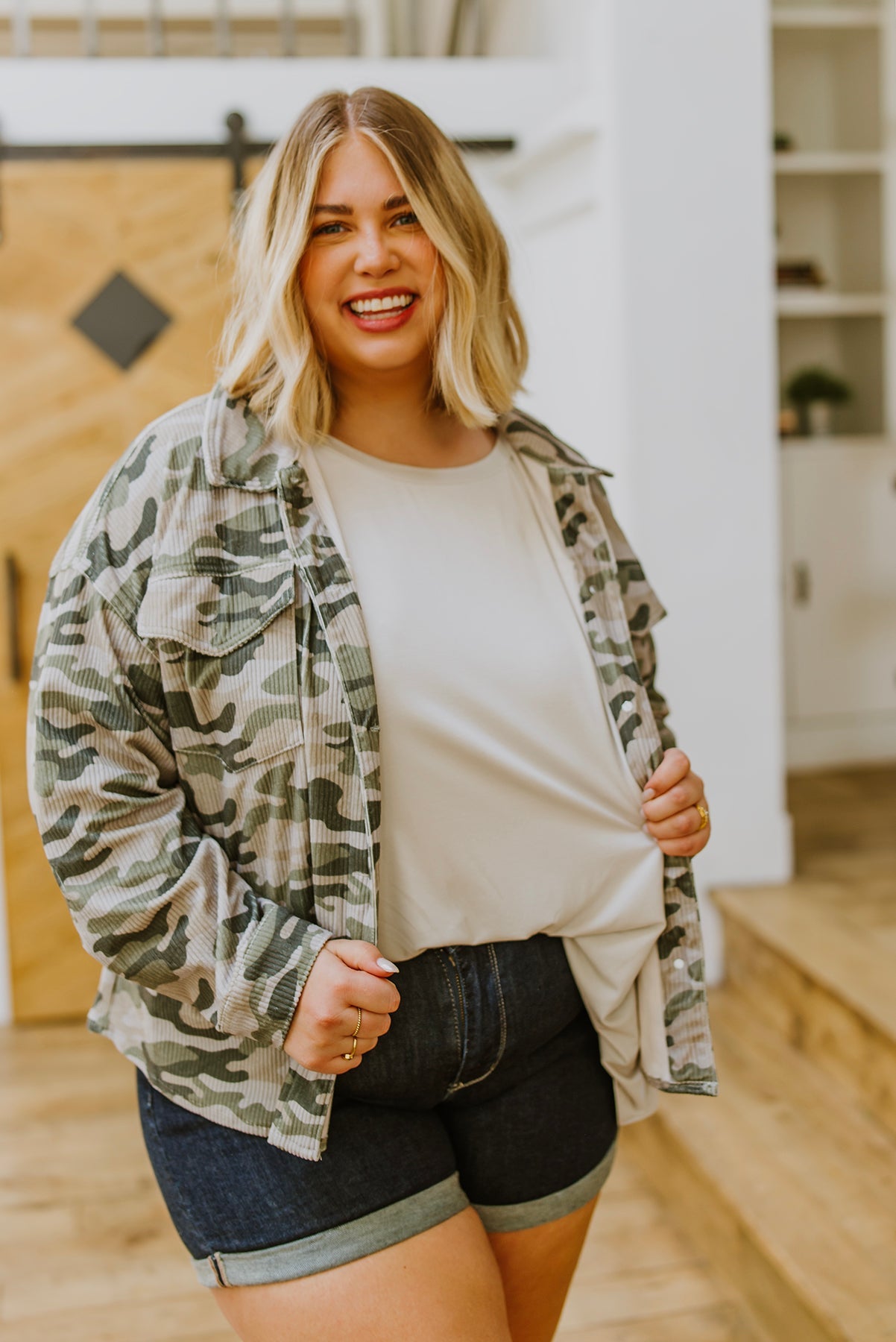 Brand Collab No Limits Corduroy Camo Print Jacket