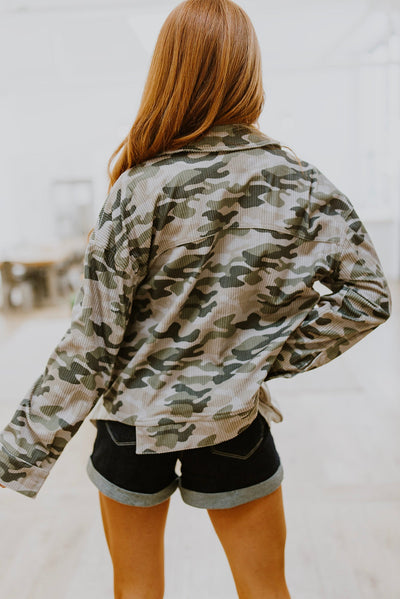 Brand Collab No Limits Corduroy Camo Print Jacket