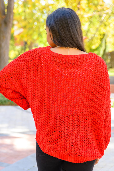 Brand Collab Seasonal Shift Long Sleeve Knit Sweater In Red