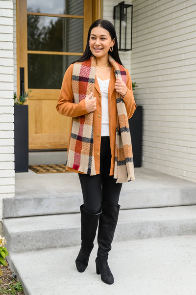 Brand Collab She's On Point Collared Coat In Rust