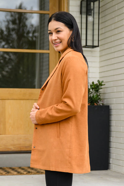 Brand Collab She's On Point Collared Coat In Rust
