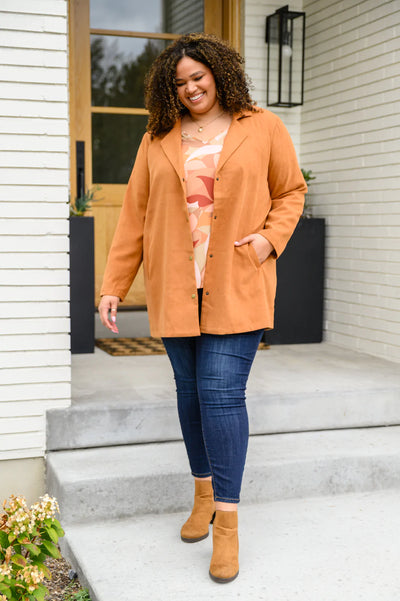 Brand Collab She's On Point Collared Coat In Rust