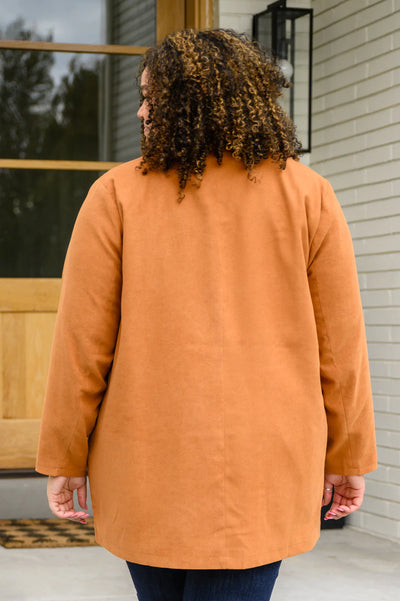 Brand Collab She's On Point Collared Coat In Rust