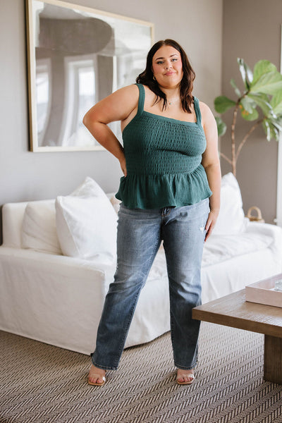 Brand Collab Tandy High Waist Slit Hem Straight Jeans