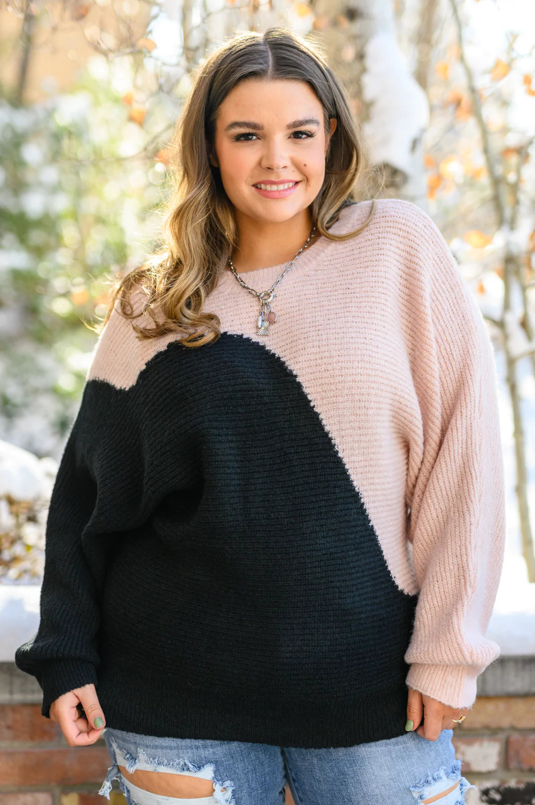 Brand Collab Speaks To My Heart Wave Knit Pullover