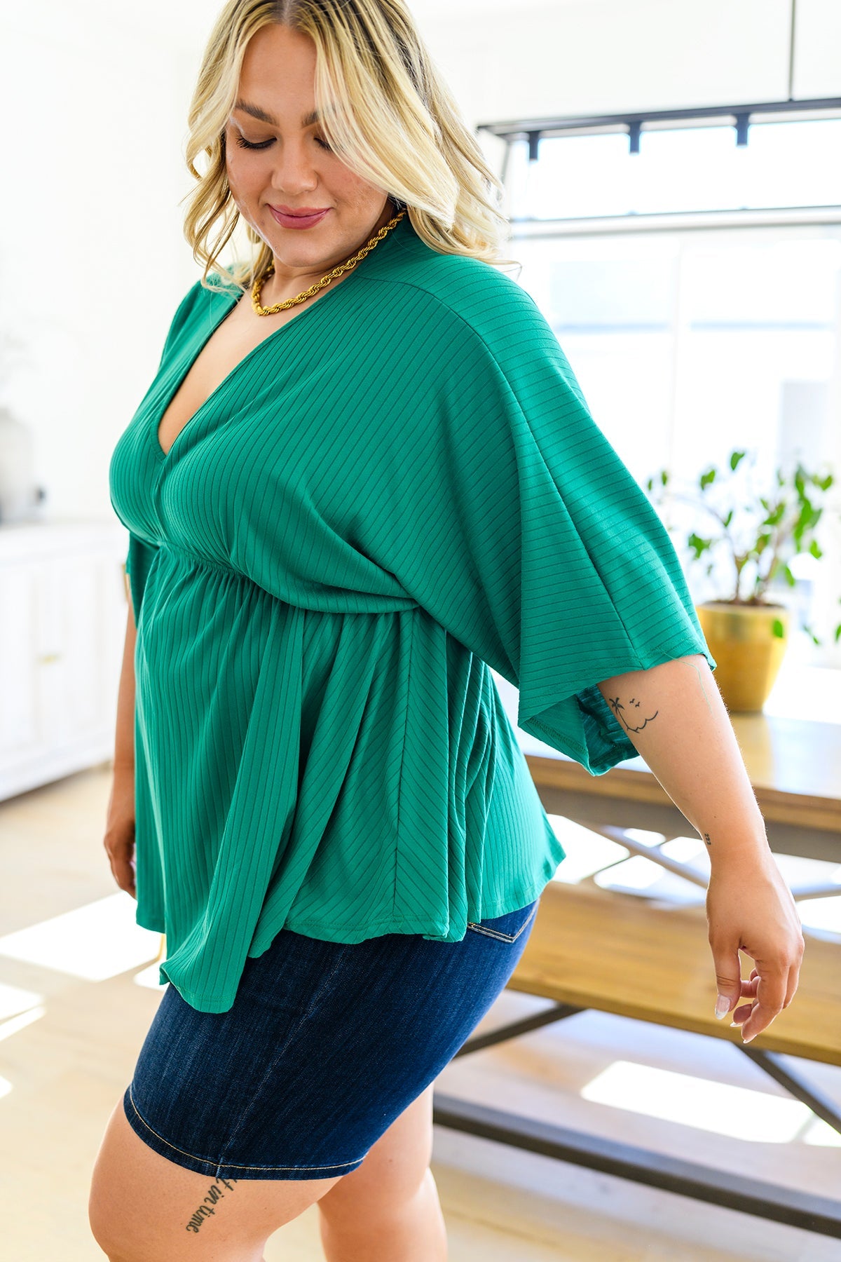 Brand Collab Storied Moments Draped Peplum Top