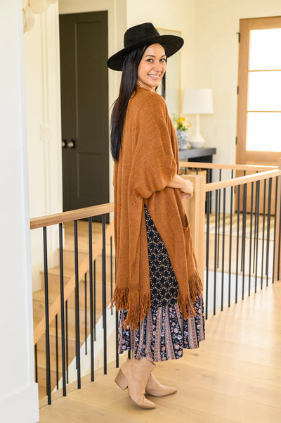 Brand Collab Tell My Story Rib Knit Kimono In Camel