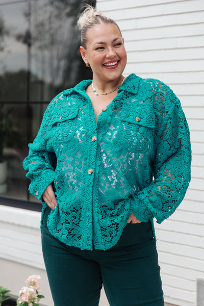 Brand Collab Topped with Lace Button Down