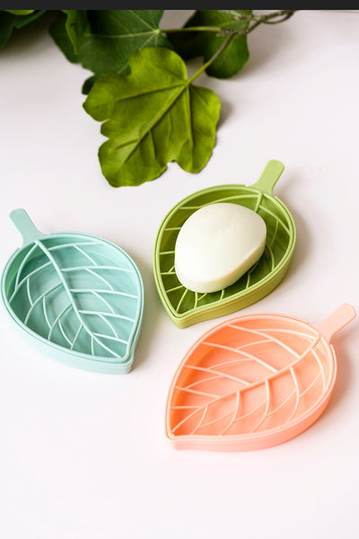 Brand Collab 3 pack Vintage Leaf Shape Soap Dish with water catch
