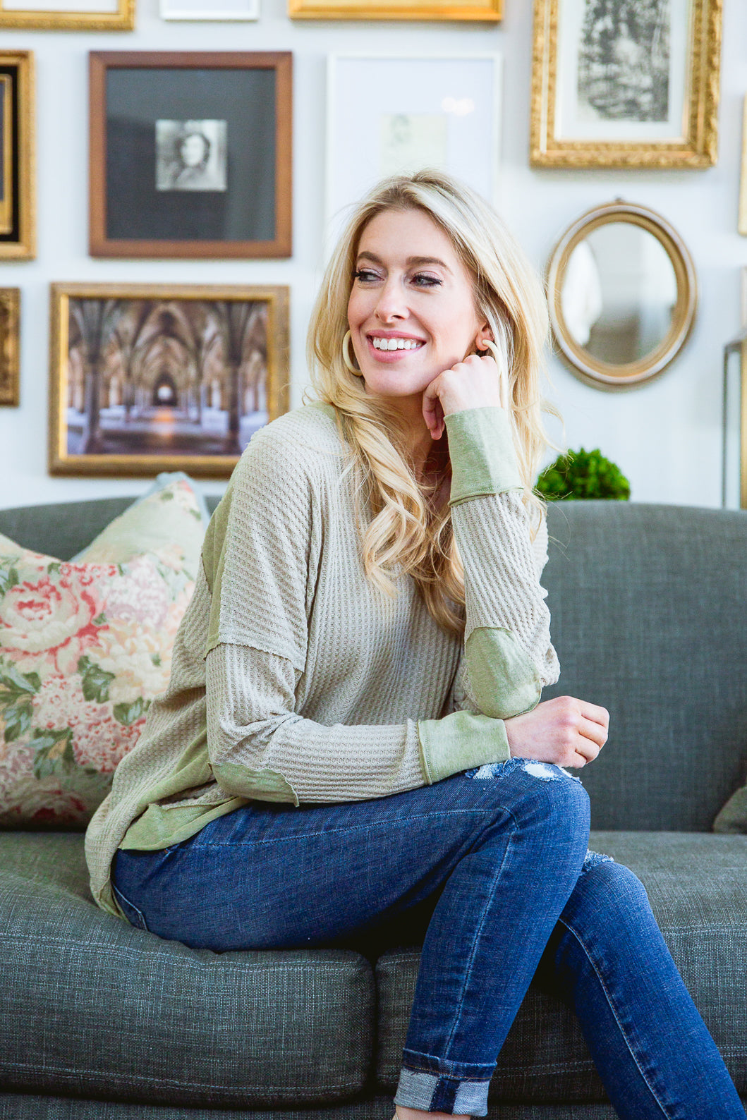 Brand Collab Winding Roads Top In Sage