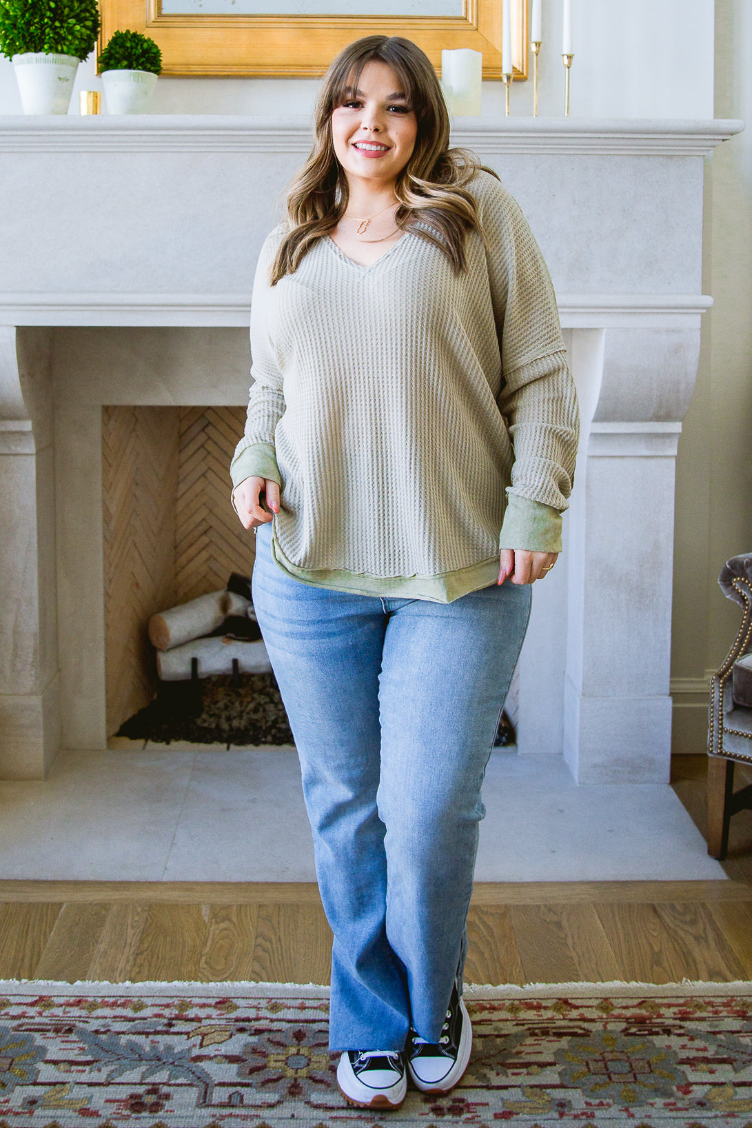 Brand Collab Winding Roads Top In Sage