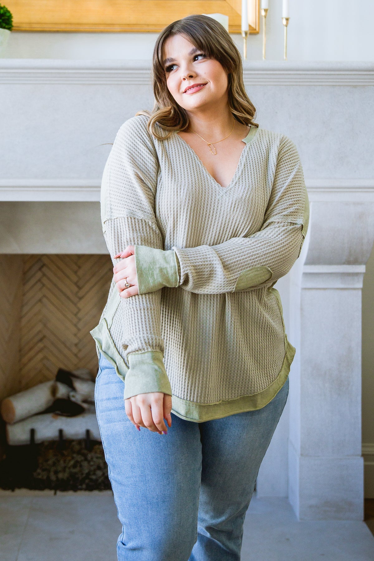 Brand Collab Winding Roads Top In Sage