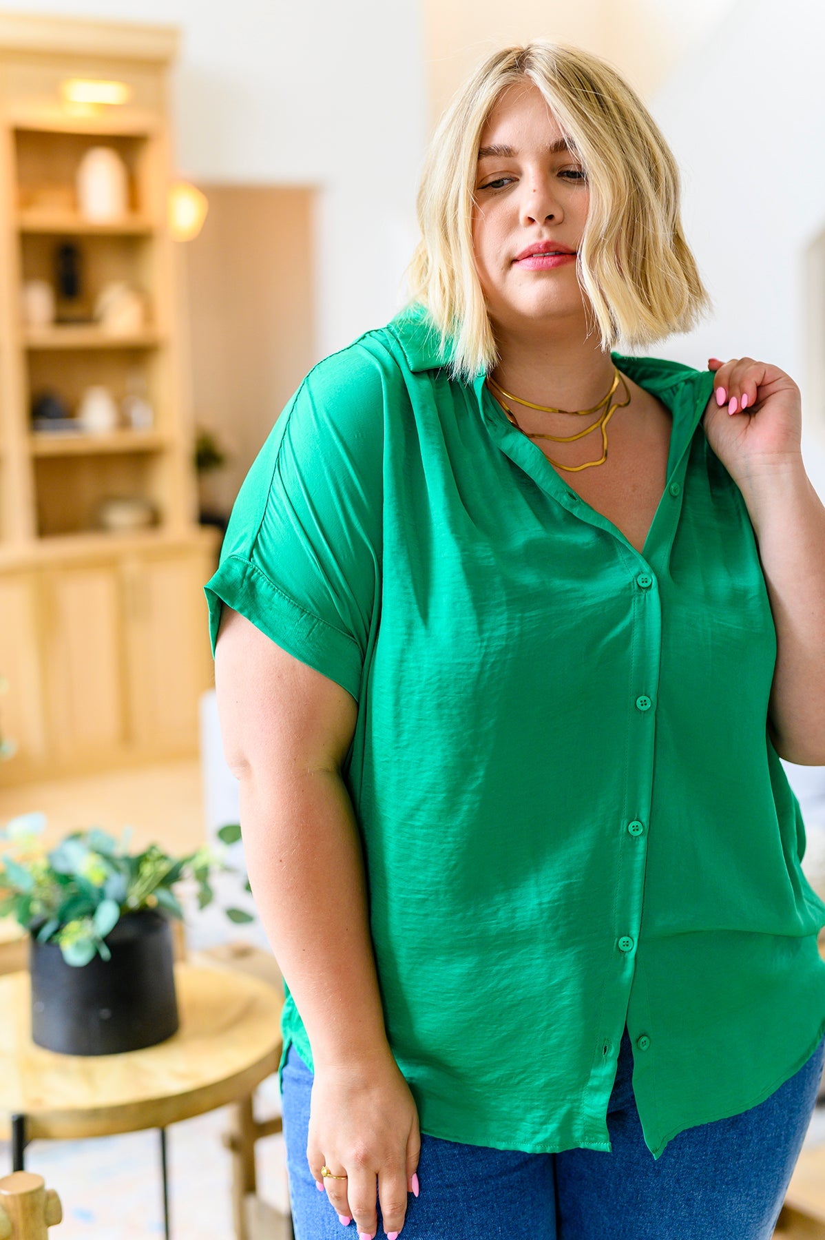 Brand Collab Working On Me Top in Kelly Green