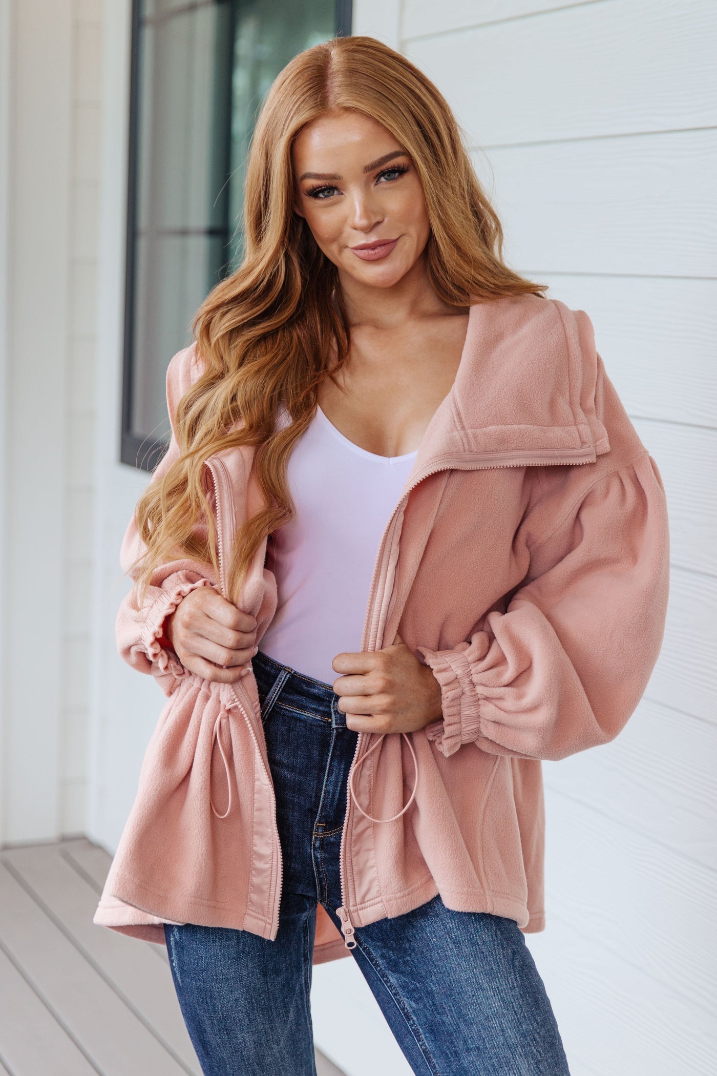 Brand Collab Zipped and Cinched Zip Up Jacket