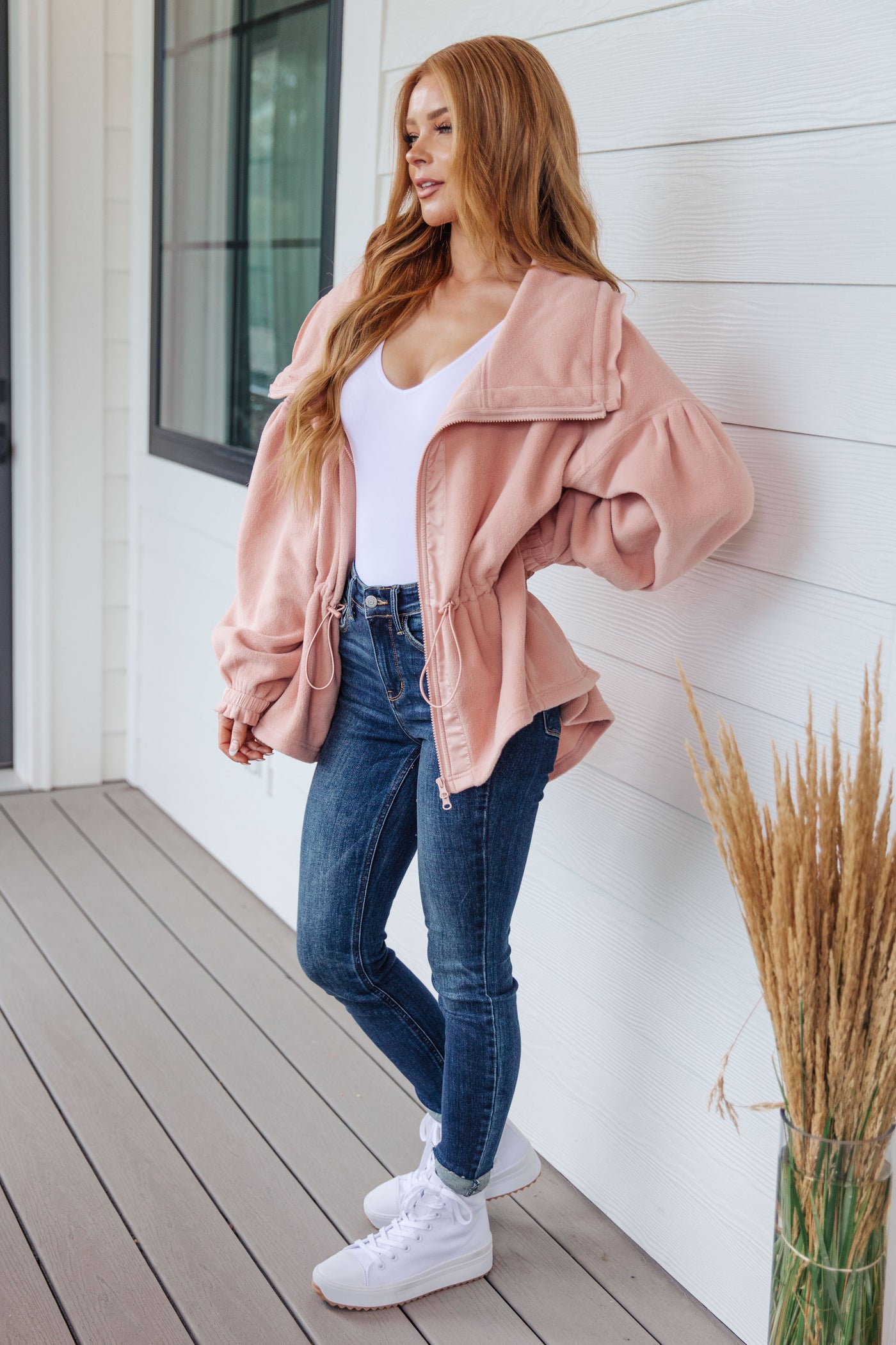 Brand Collab Zipped and Cinched Zip Up Jacket