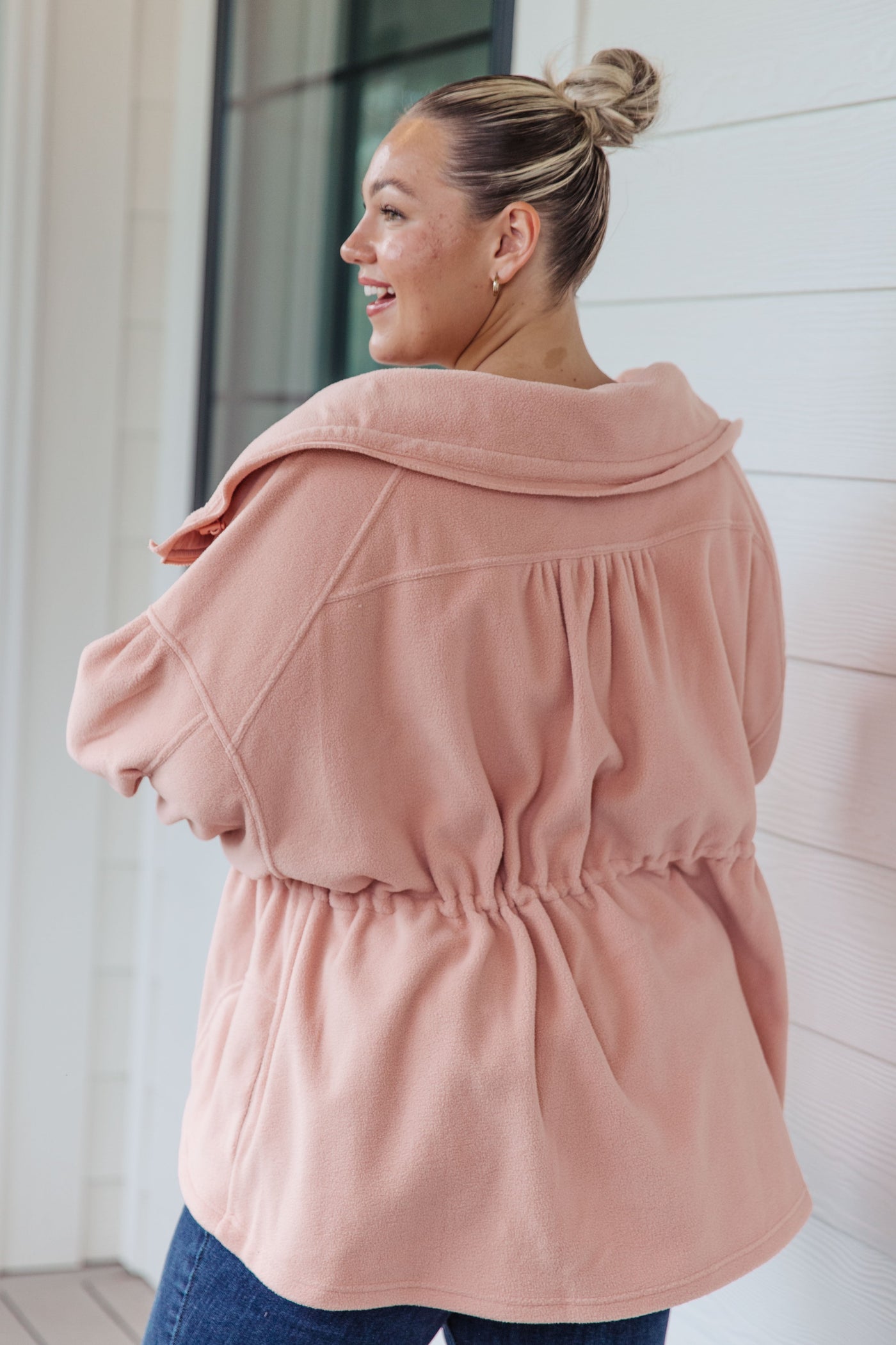 Brand Collab Zipped and Cinched Zip Up Jacket